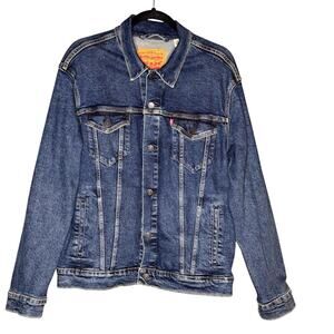 Levi's Men's sz Large Blue Jean Jacket Dark Wash Trucker Type 175/96A